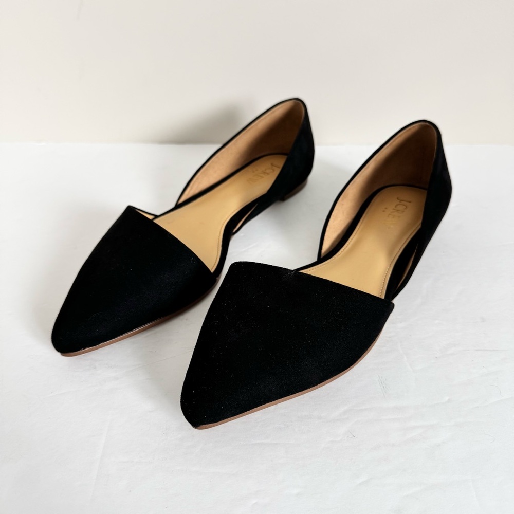 J. Crew Zoe Suede d'Orsay Flats Size 8 Black - Picture 16 of 16